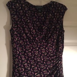 Ralph Lauren Black w/ Purple & White design Size 8